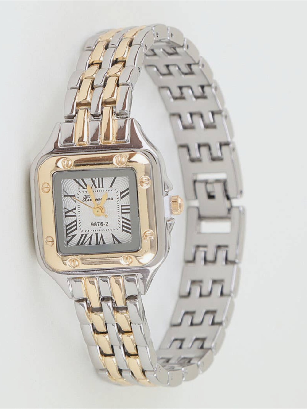 Two-Tone Square Dial Women's Watch - Gold & Silver - Picture 2 of 2